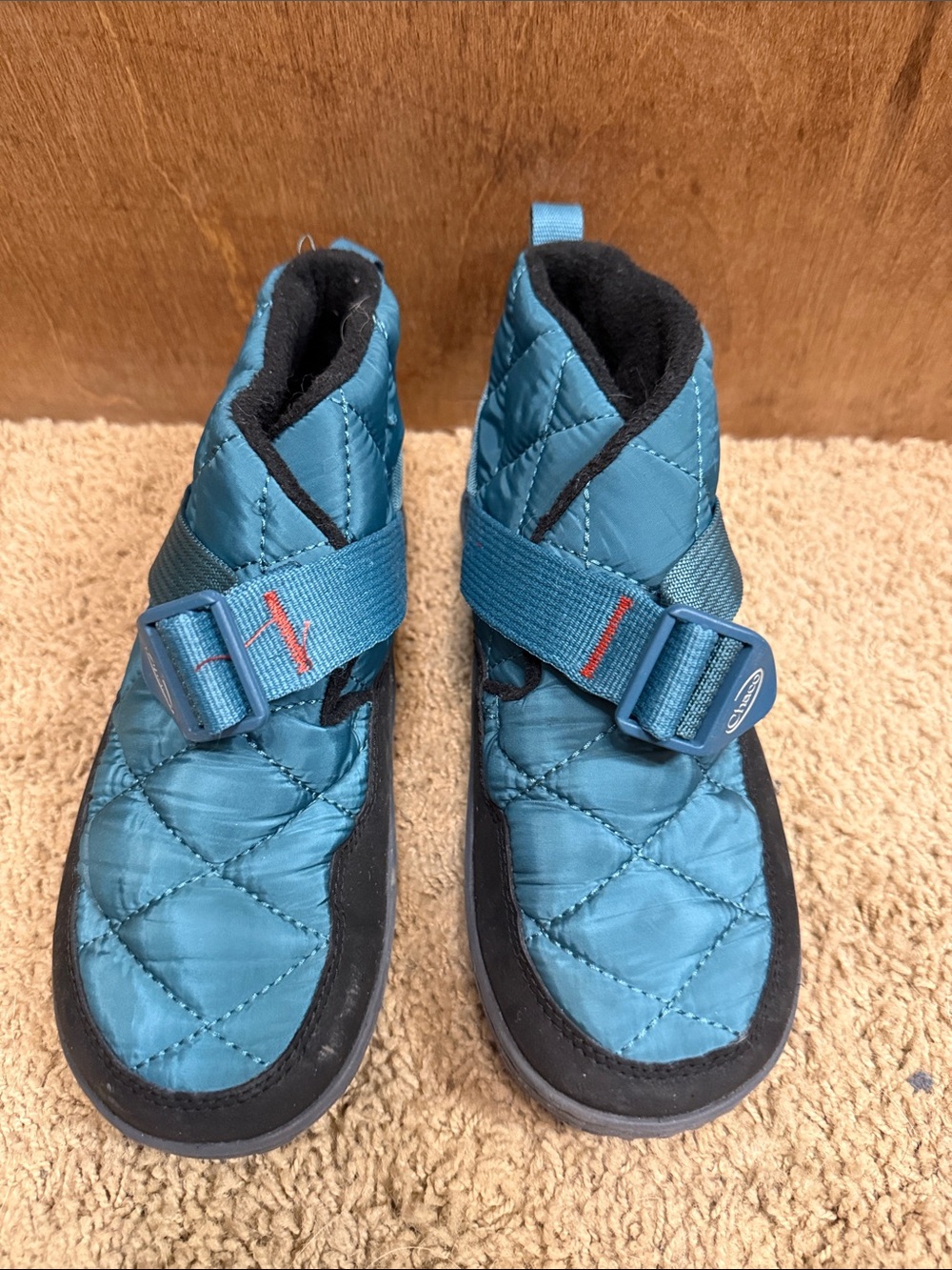 Chaco Teal Quilted Kids Slip-On Boots with Strap